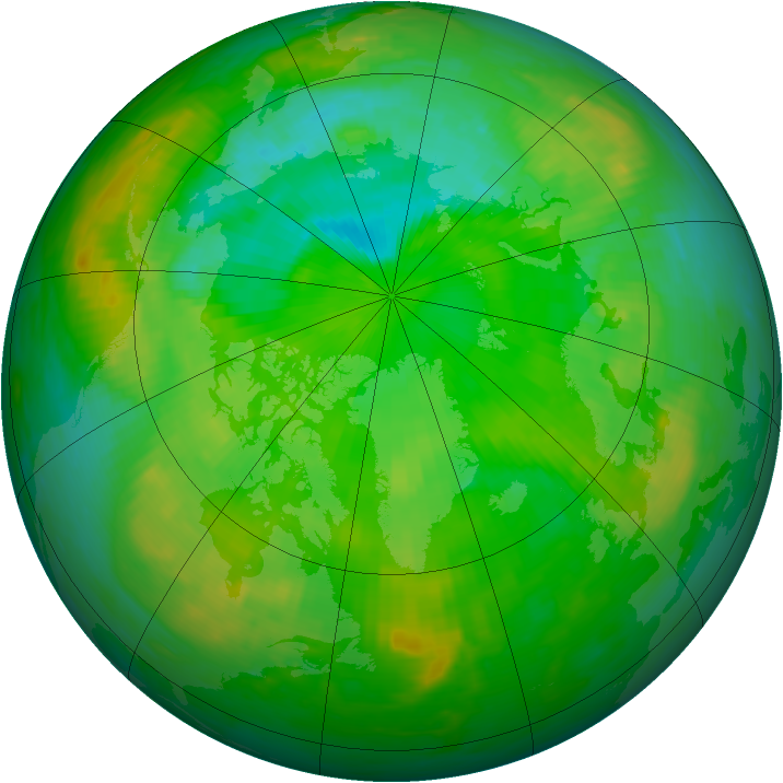 Arctic ozone map for 16 July 1984